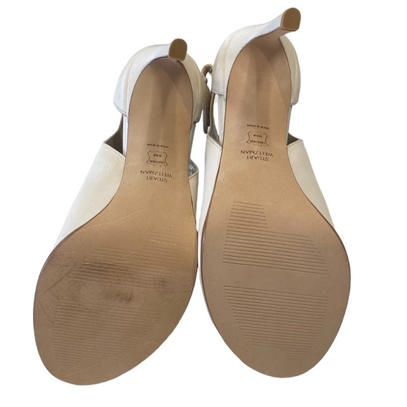Stuart Weitzman Openhouse String Vecchio Open Toe Heels in Nappa Size 8.5 - Picture 14 of 15
